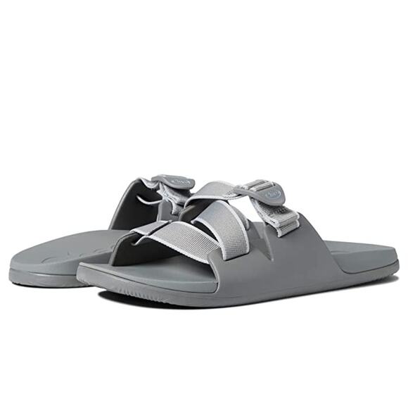 USED Chaco Men\'s Chillos Slide Sandal, Outskirt Gray, 9